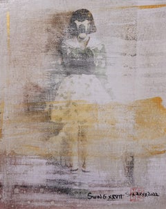 Swing XXVII abstract one of a kind framed figure, Mixed Media on Canvas