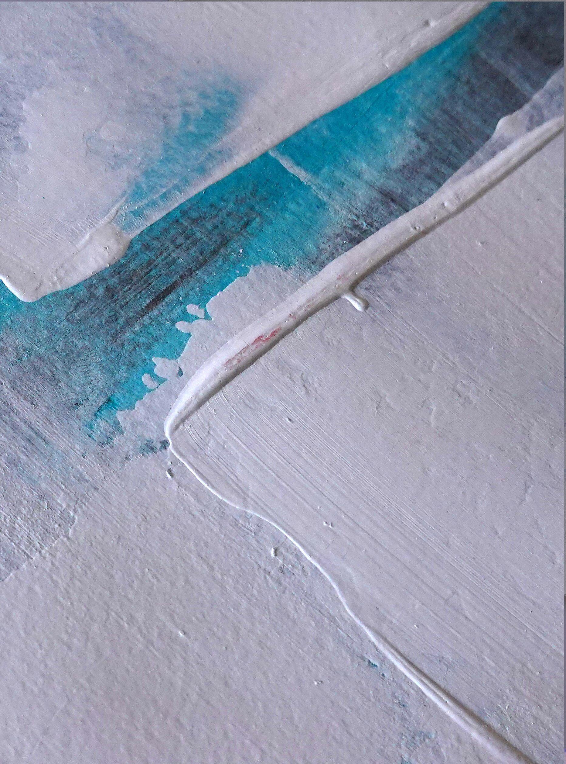 Le tout en fleurs. Art abstrait encadré bleu éclatant III, peinture, acrylique sur papier en vente 1