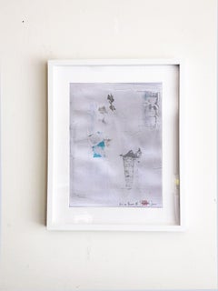 Tutti in fiore. IV quadro astratto moderno con cornice, Pittura, Acrilico su carta