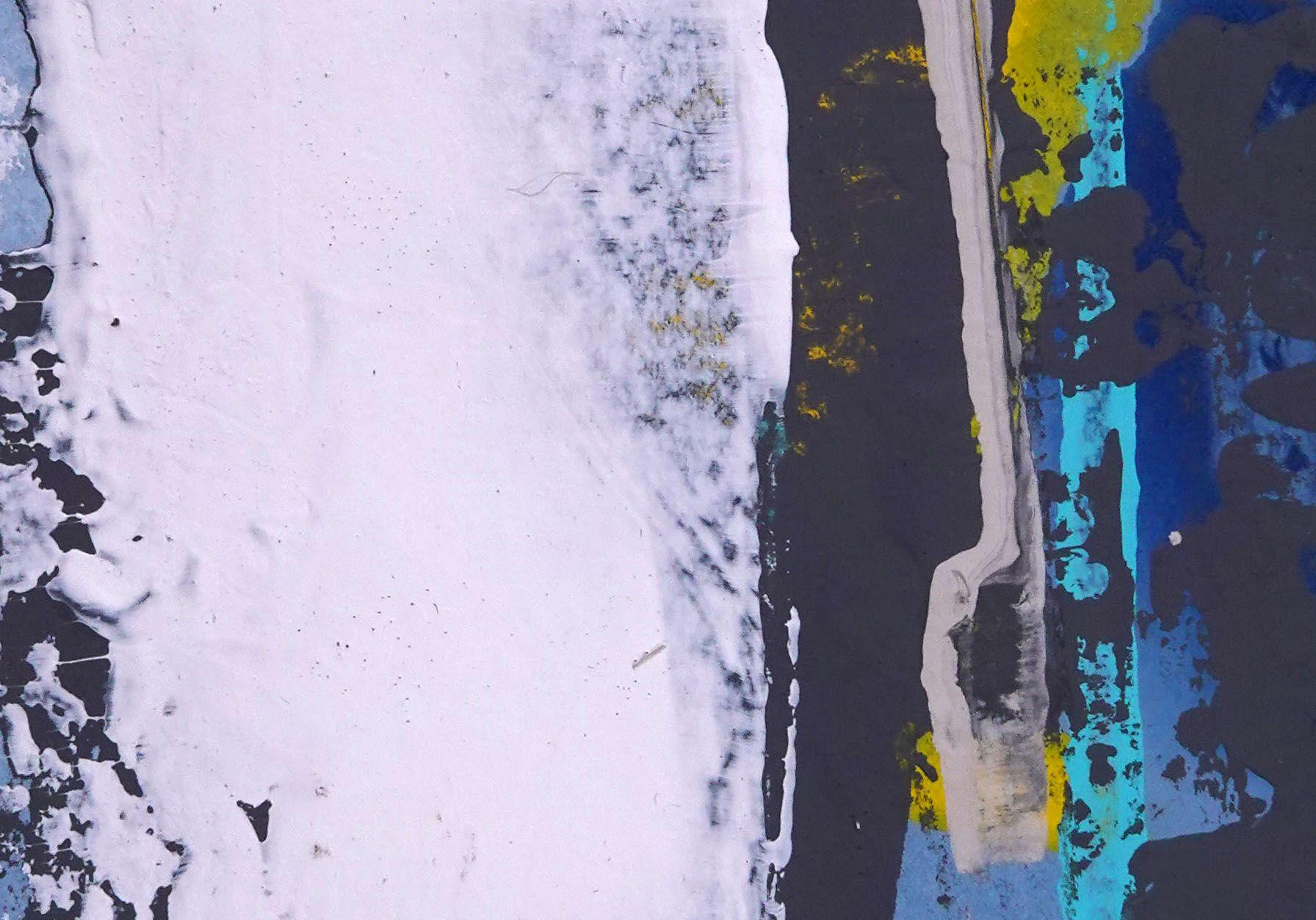 Todo en flor. XXVIII Abstracto enmarcado azul vibrante, Pintura, Acrílico sobre papel en venta 1