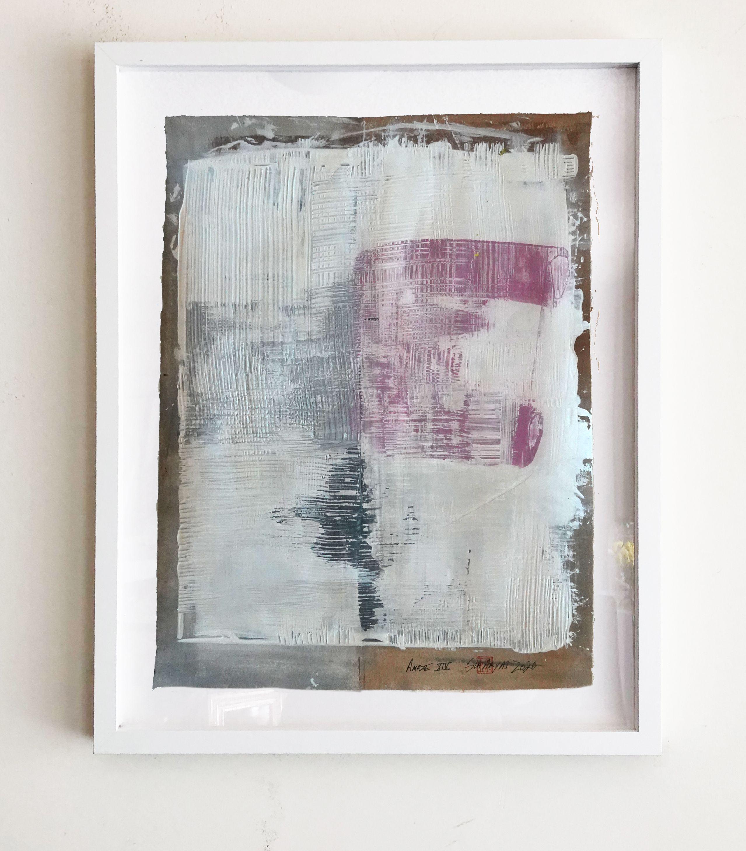 Sia Aryai Abstract Painting - Amaze XIV framed abstract one of a kind painting, Painting, Acrylic on Paper