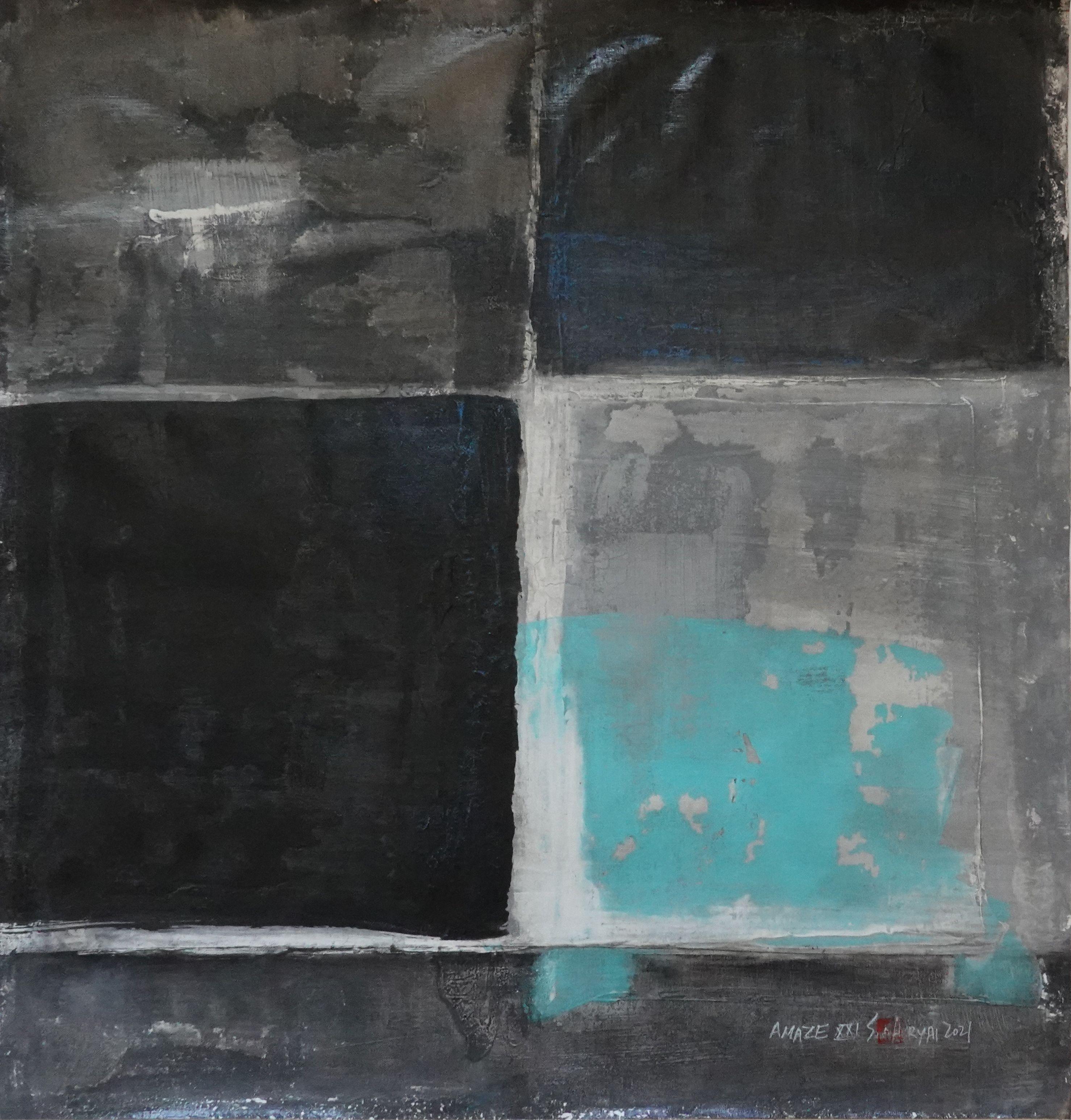 Amaze XXI pintura moderna minimalista abstracta, Pintura, Acrílico sobre lienzo - Painting de Sia Aryai