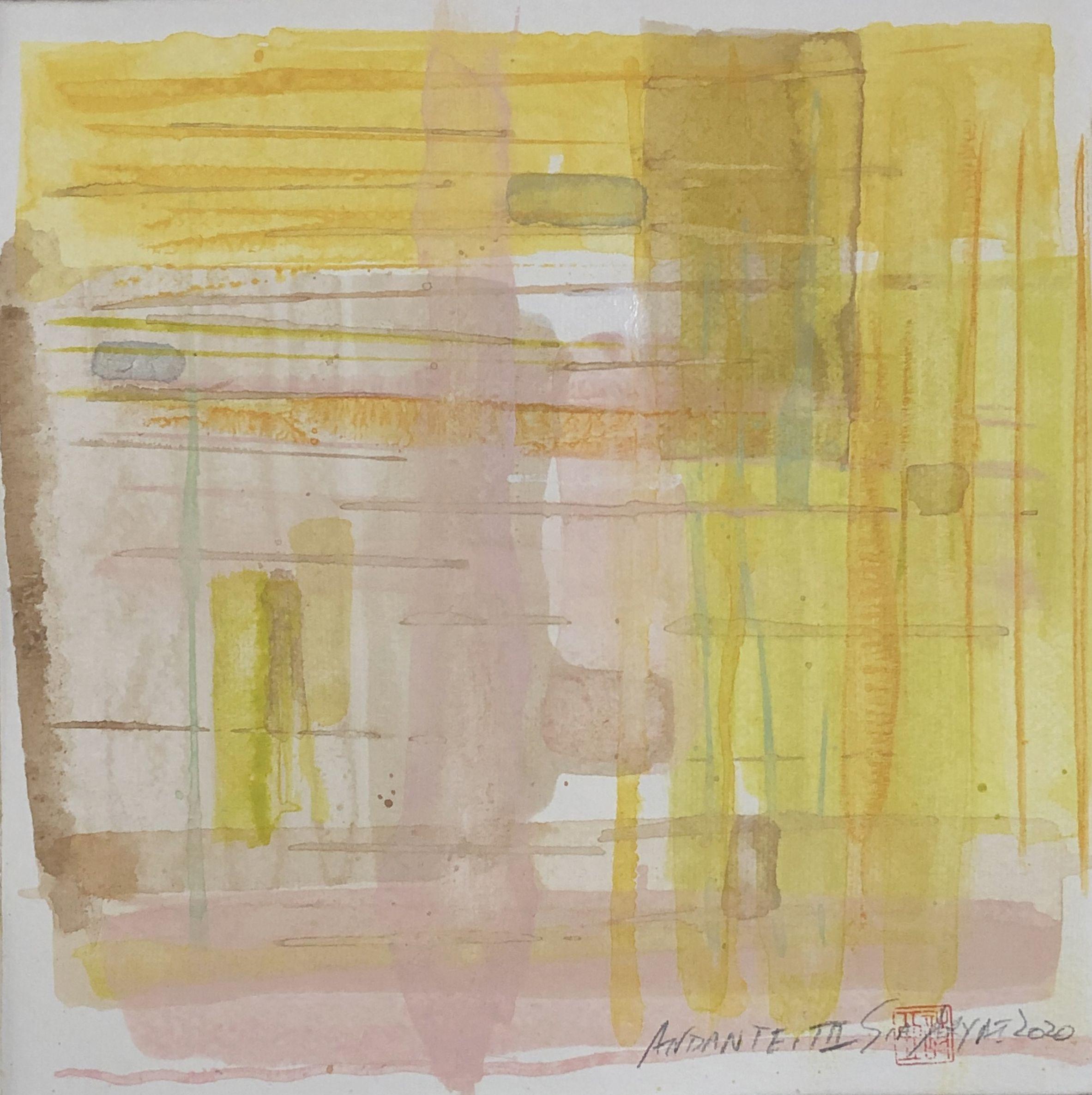Sia Aryai Abstract Painting - Andante. III framed Original Abstract painting, Painting, Acrylic on Paper
