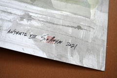 Quadro astratto minimale con cornice Andante XIII, Pittura, Acrilico su carta