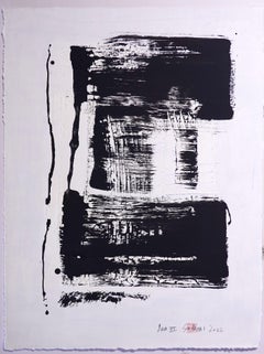 ARIA. VI  Quadro astratto in bianco e nero incorniciato, Pittura, Acrilico su carta