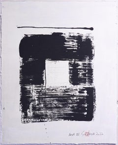 ARIA. VII  Peinture abstraite encadre en noir et blanc, peinture, acrylique sur papier