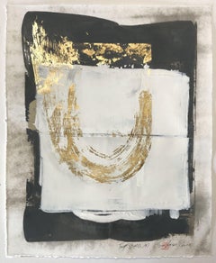 Fortissimo 107 one of a kind gold leaf painting, Painting, Acrylic on Paper
