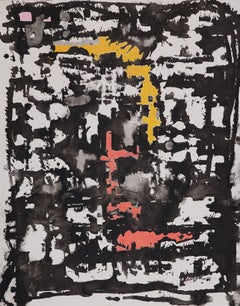 Hanabi. 26 White framed abstract painting, Painting, Acrylic on Paper