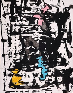 Hanabi. 32 White framed abstract painting, Painting, Acrylic on Paper