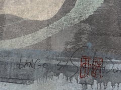 Einzigartig gerahmt, Gemälde, Acryl auf Papier, Largo 37