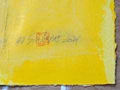 Mosaic 42 Abstract yellow framed painting, Painting, Acrylic on Paper