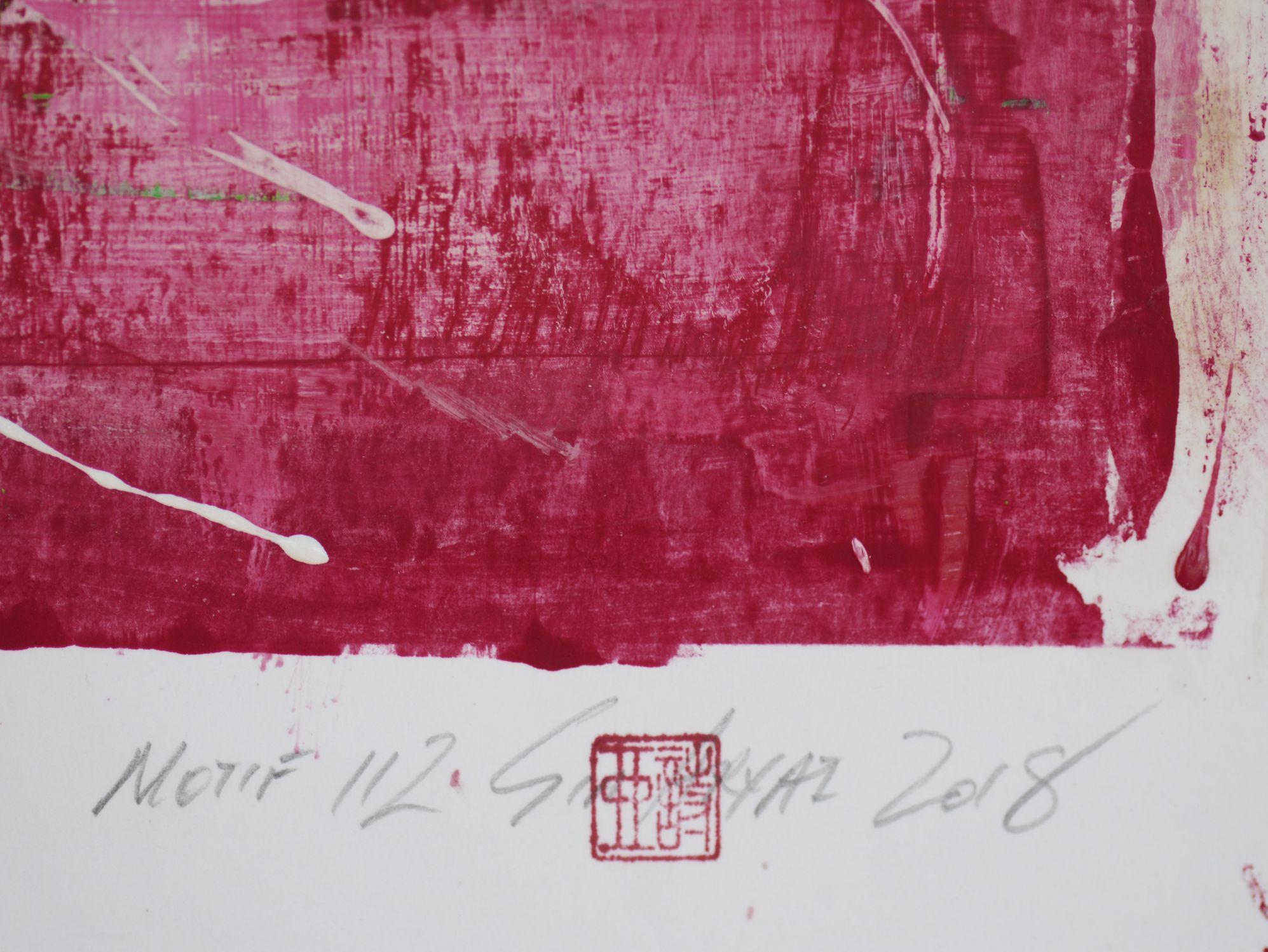 Motivo  112, Pintura, Acrílico sobre papel - Abstract Painting Gris de Sia Aryai