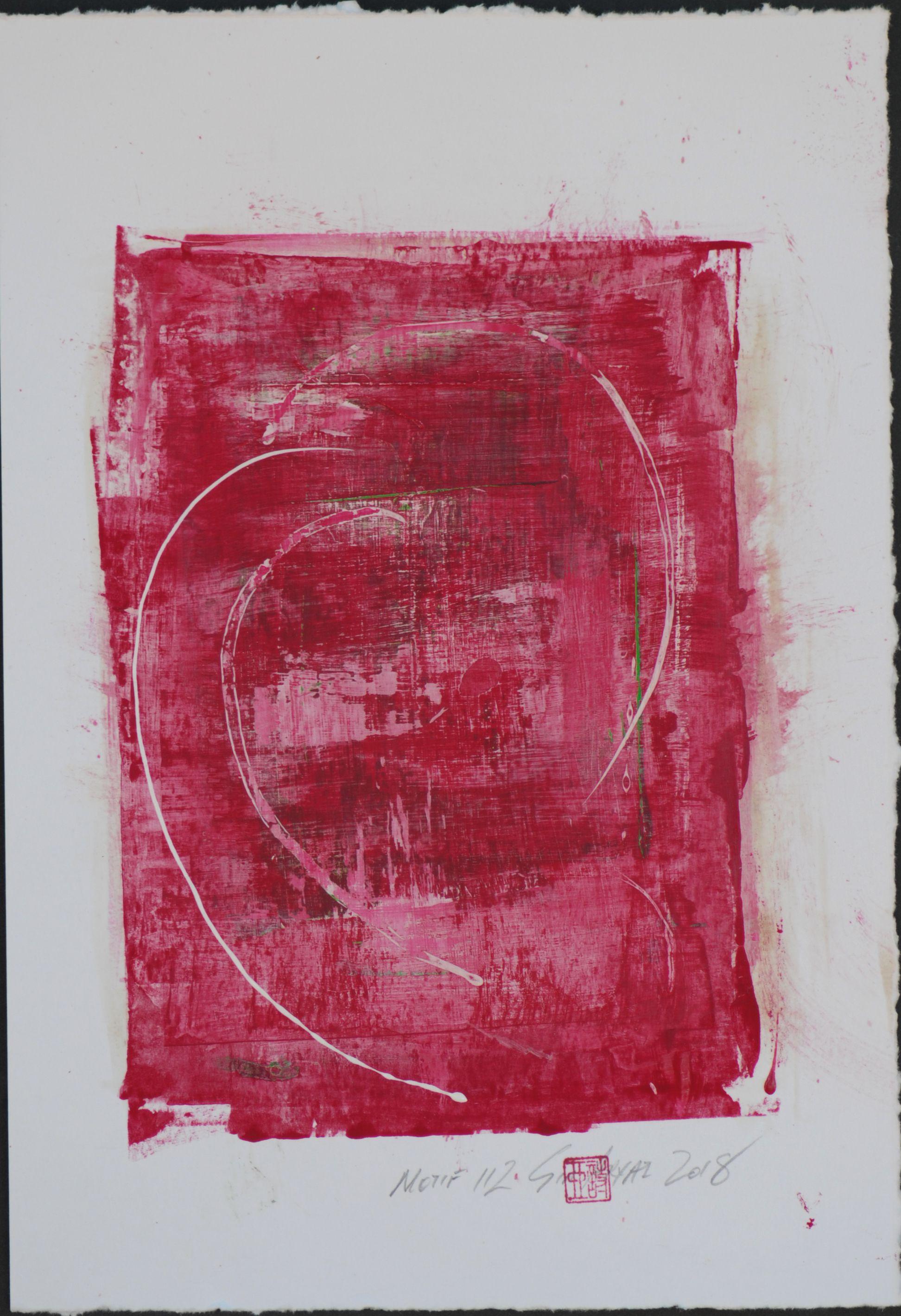 Abstract Painting de Sia Aryai - Motivo  112, Pintura, Acrílico sobre papel