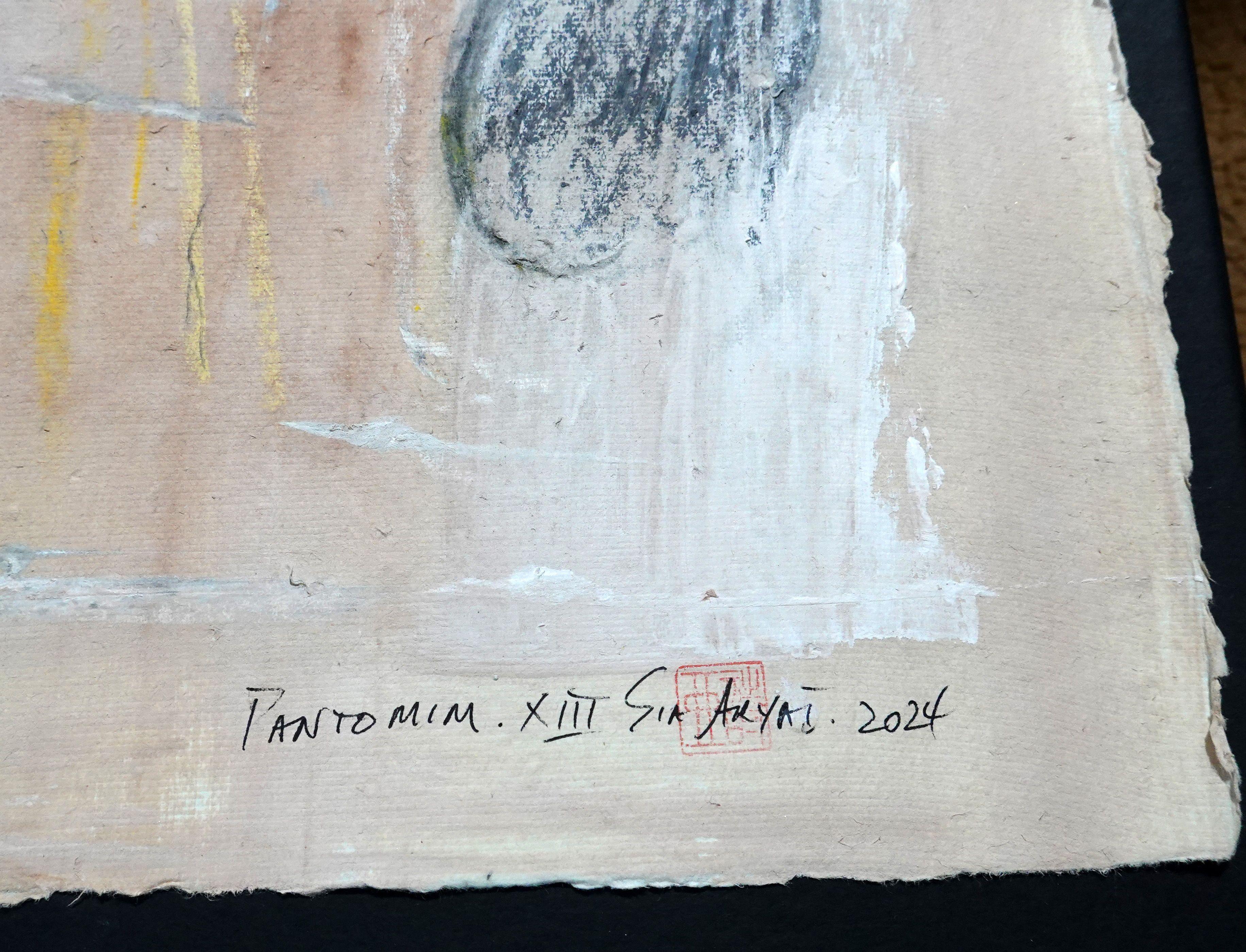 Pantomima. XIII Quadro astratto surreale incorniciato, Pittura, Acrilico su carta - Painting Astratto di Sia Aryai