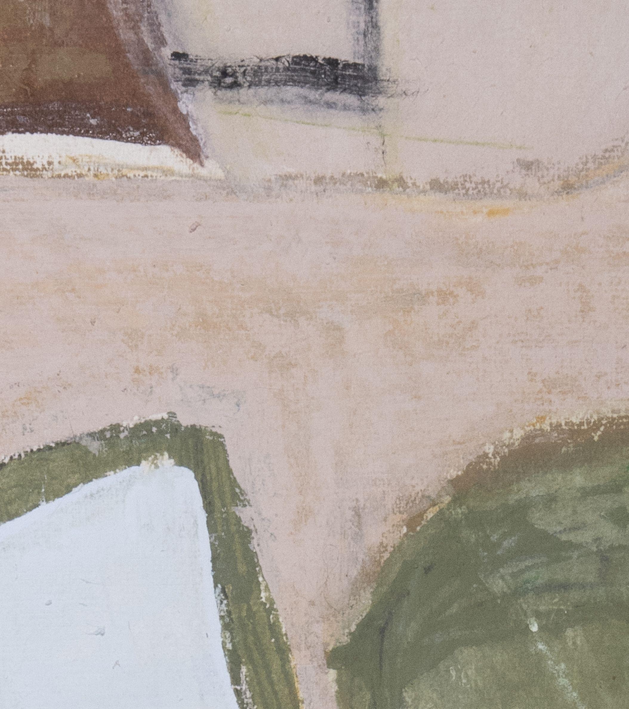Pantomima. XXIII Quadro astratto verde con cornice, Pittura, Acrilico su carta - Painting Surrealismo di Sia Aryai
