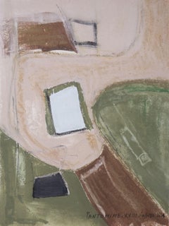 Pantomime. XXIII Framed abstract green painting, Painting, Acrylic on Paper