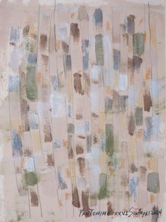 Pantomima. XXVI  Whiting con cornice astratta multicolore, Pittura, Acrilico su carta