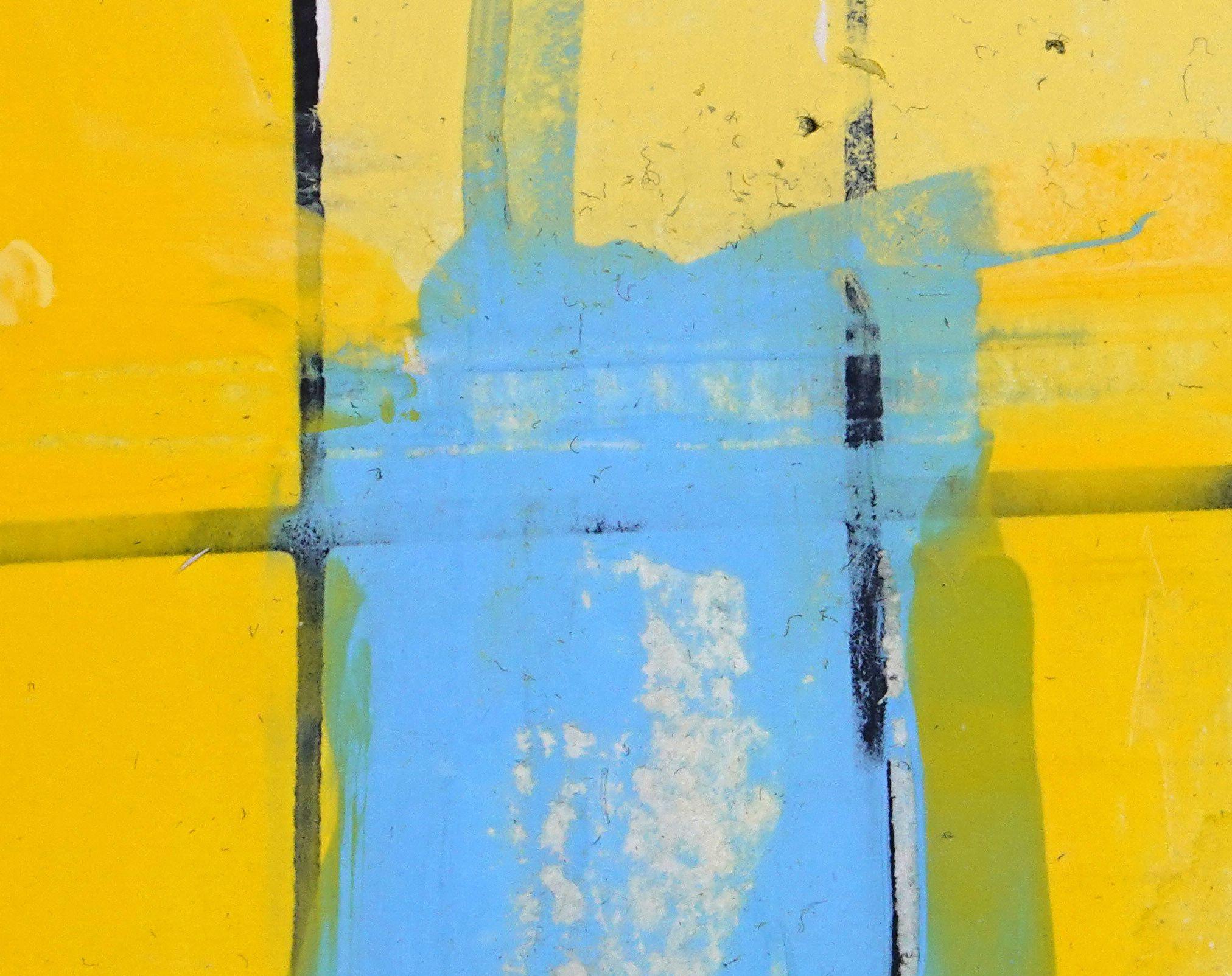 Palomitas de maíz. XXII Cuadro abstracto amarillo enmarcado, Pintura, Acrílico sobre papel - Painting Expresionismo abstracto de Sia Aryai