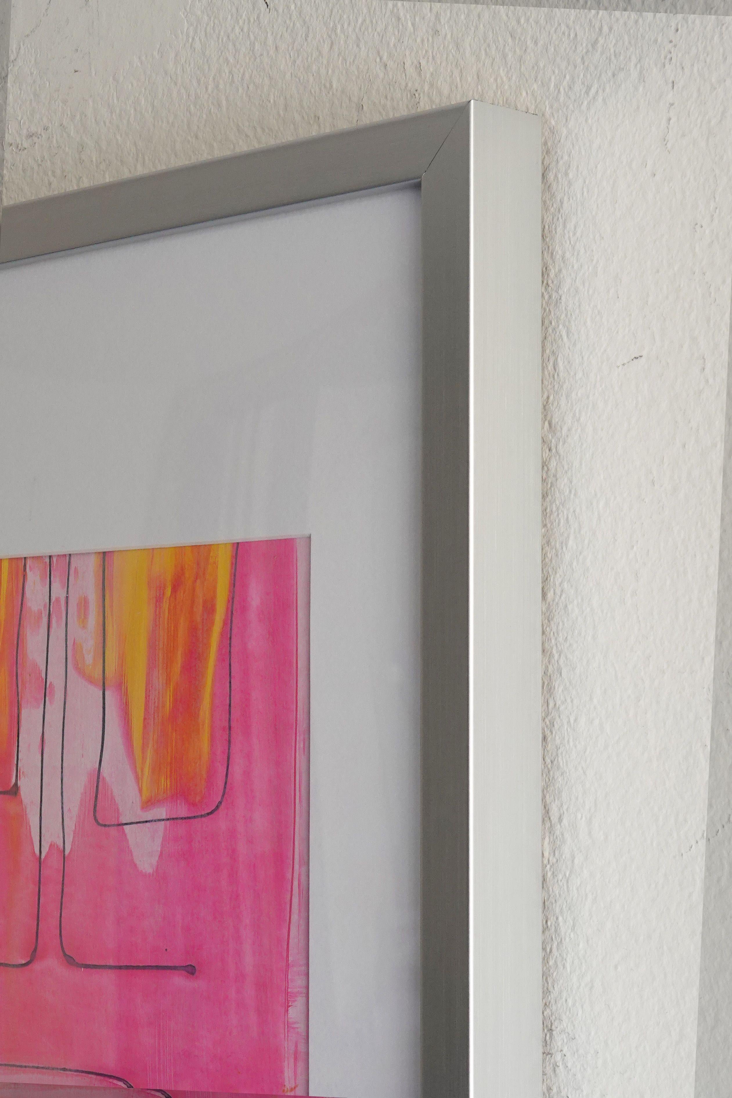 Esta animada pintura abstracta original sobre pergamino cortado a mano   da un toque de vida a cualquier habitación.     El cuadro mide 16X20â