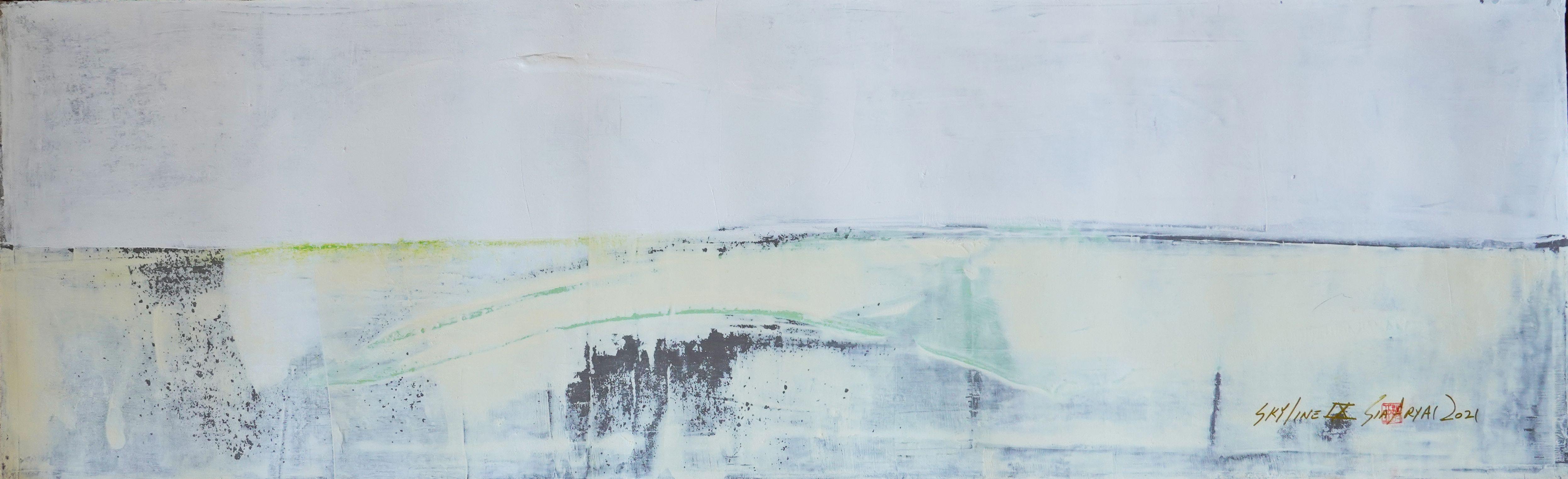 Sia Aryai Abstract Painting - Skyline .IX One of a kind abstract minimal art, Painting, Acrylic on Canvas