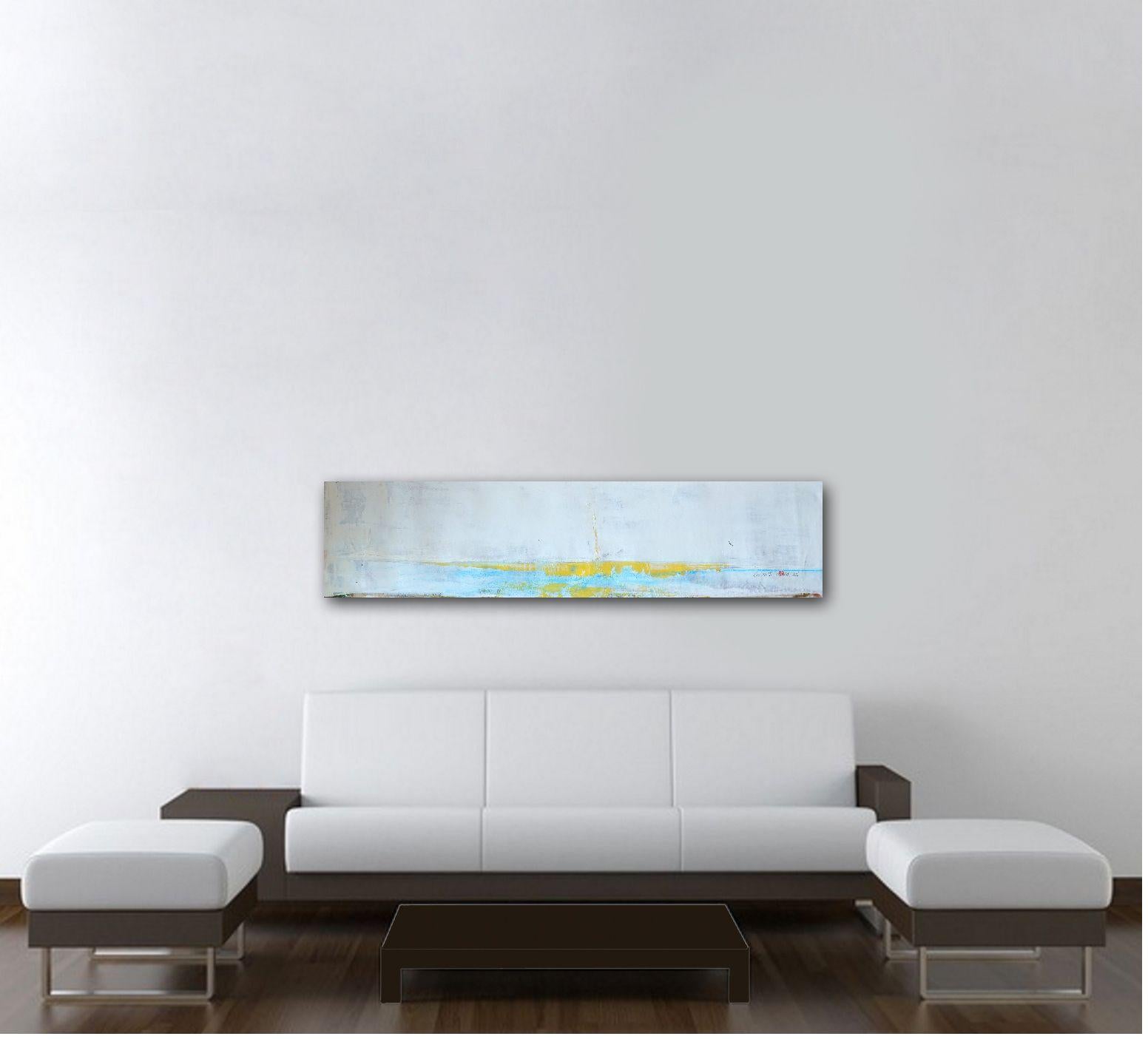 Skyline series creates a sense of space and add a system of arranging your   environment to create harmony.    This high-quality one of a kind acrylic painting on canvas is 63X14