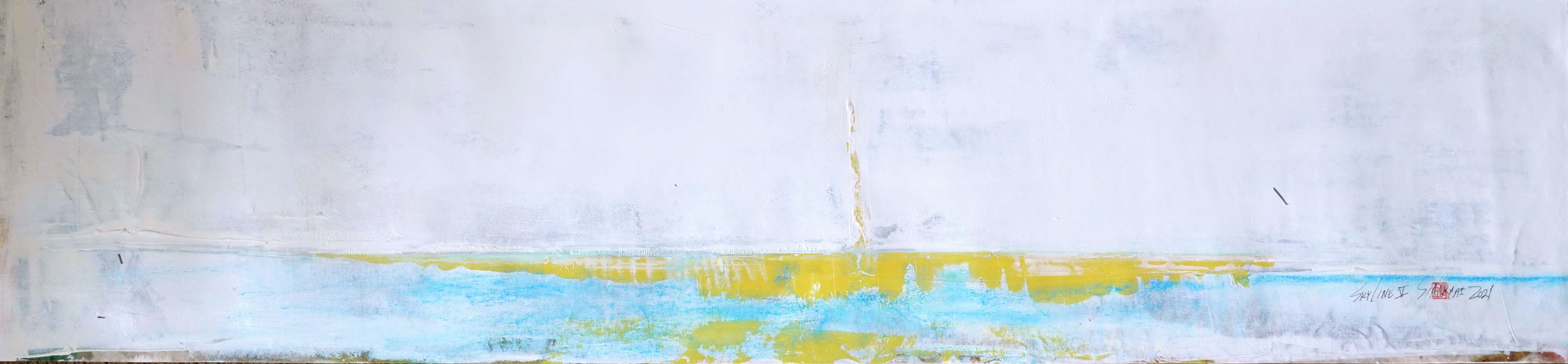 Sia Aryai Abstract Painting - Skyline.V  one of a kind minimal abstract painting, Painting, Acrylic on Canvas