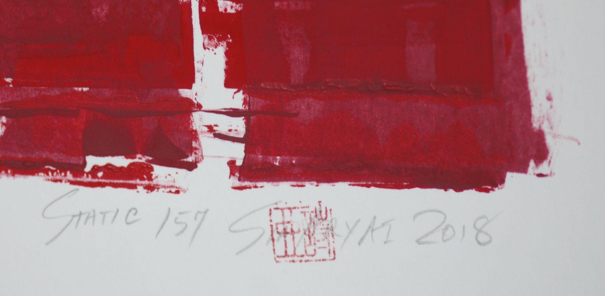 vieja y enérgica carrera de color rojo rubí sobre un fondo rojo oscuro pálido. Este animado original   La pintura mide 12X16â