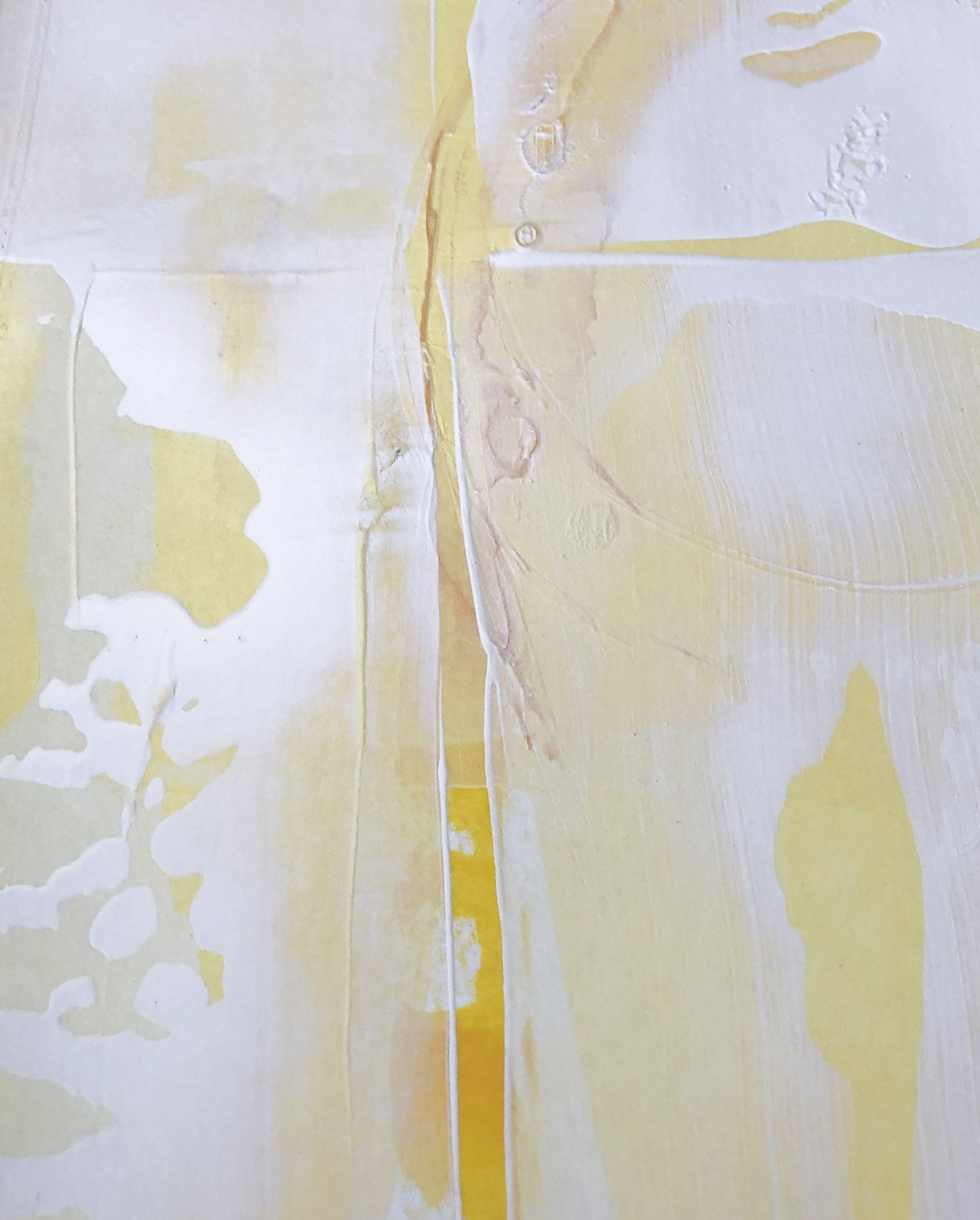 Statique 243  unique en son genre, peinture, acrylique sur papier aquarelle - Gris Abstract Painting par Sia Aryai