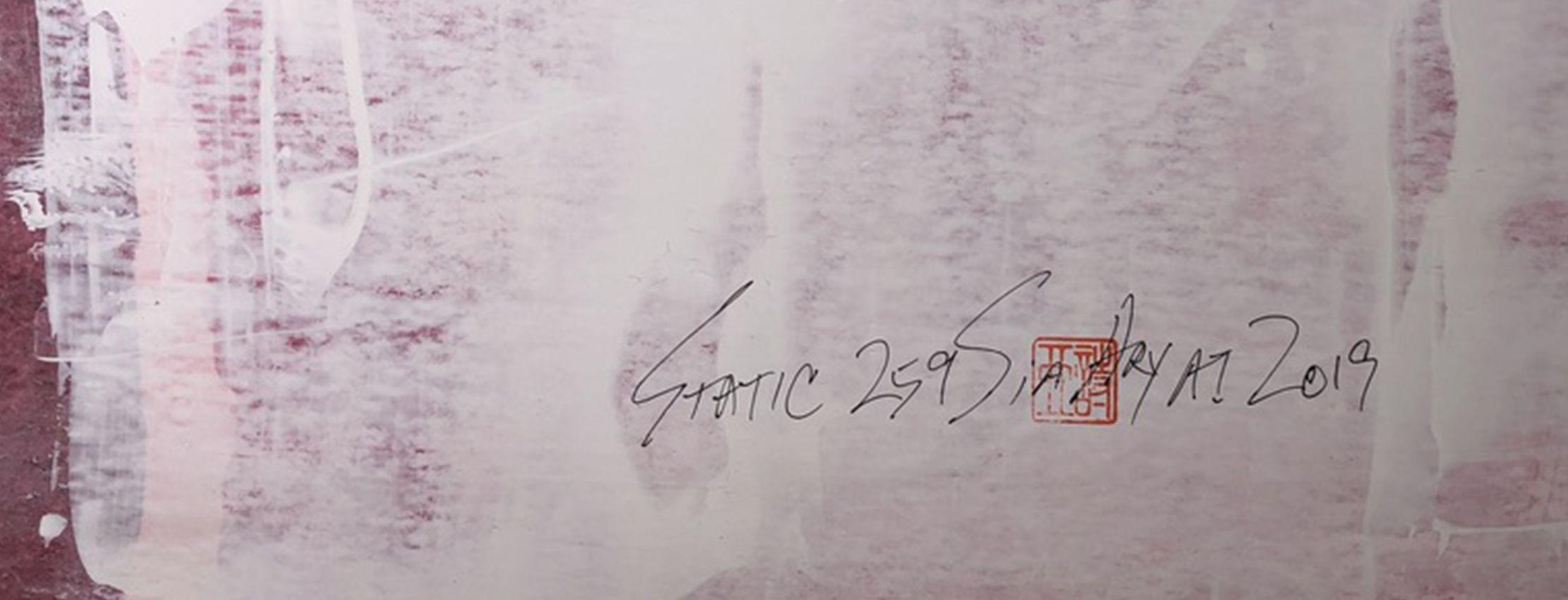 Statisch 259  Einzigartiges RED, Gemälde, Acryl auf Papier (Abstrakt), Painting, von Sia Aryai