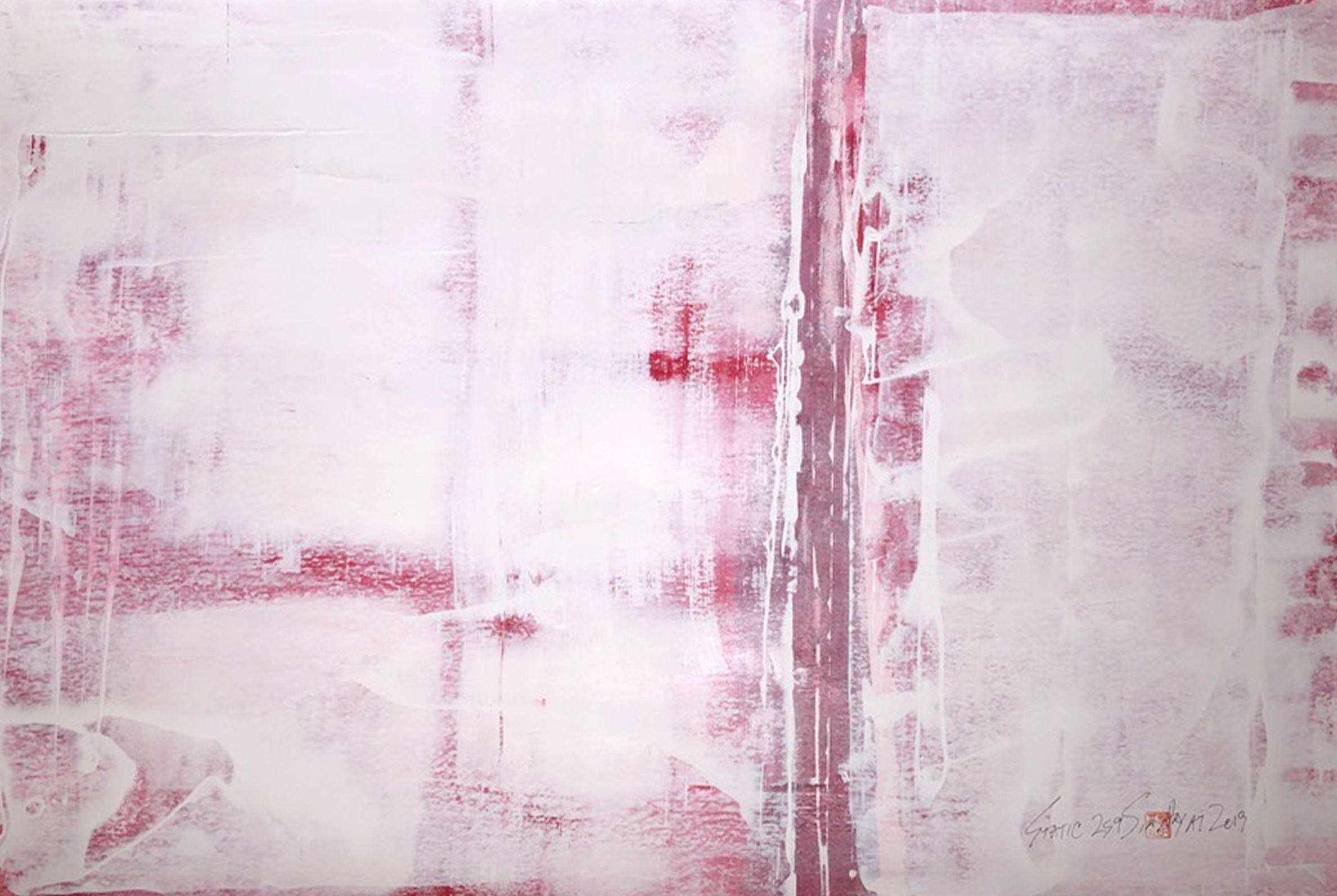Statisch 259  Einzigartiges RED, Gemälde, Acryl auf Papier