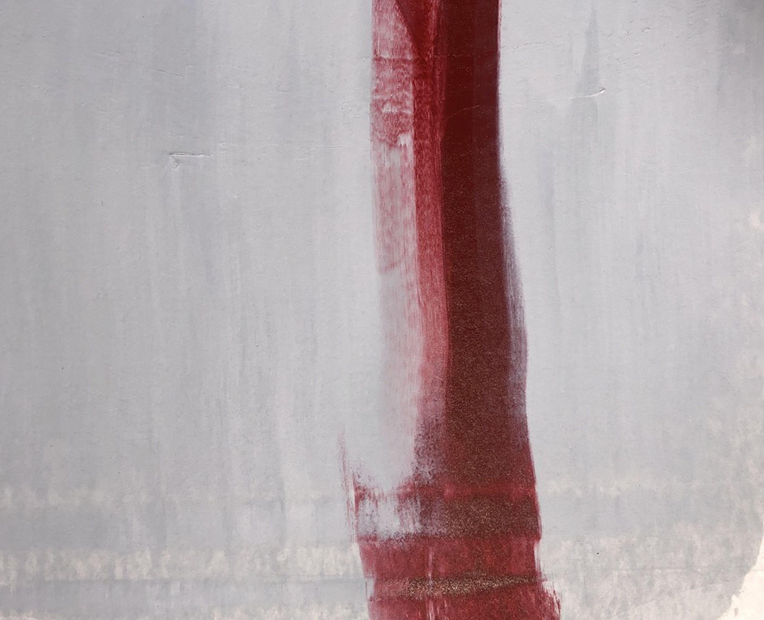 Statica 263, Pittura, Acrilico su carta - Abstract Painting Grigio di Sia Aryai