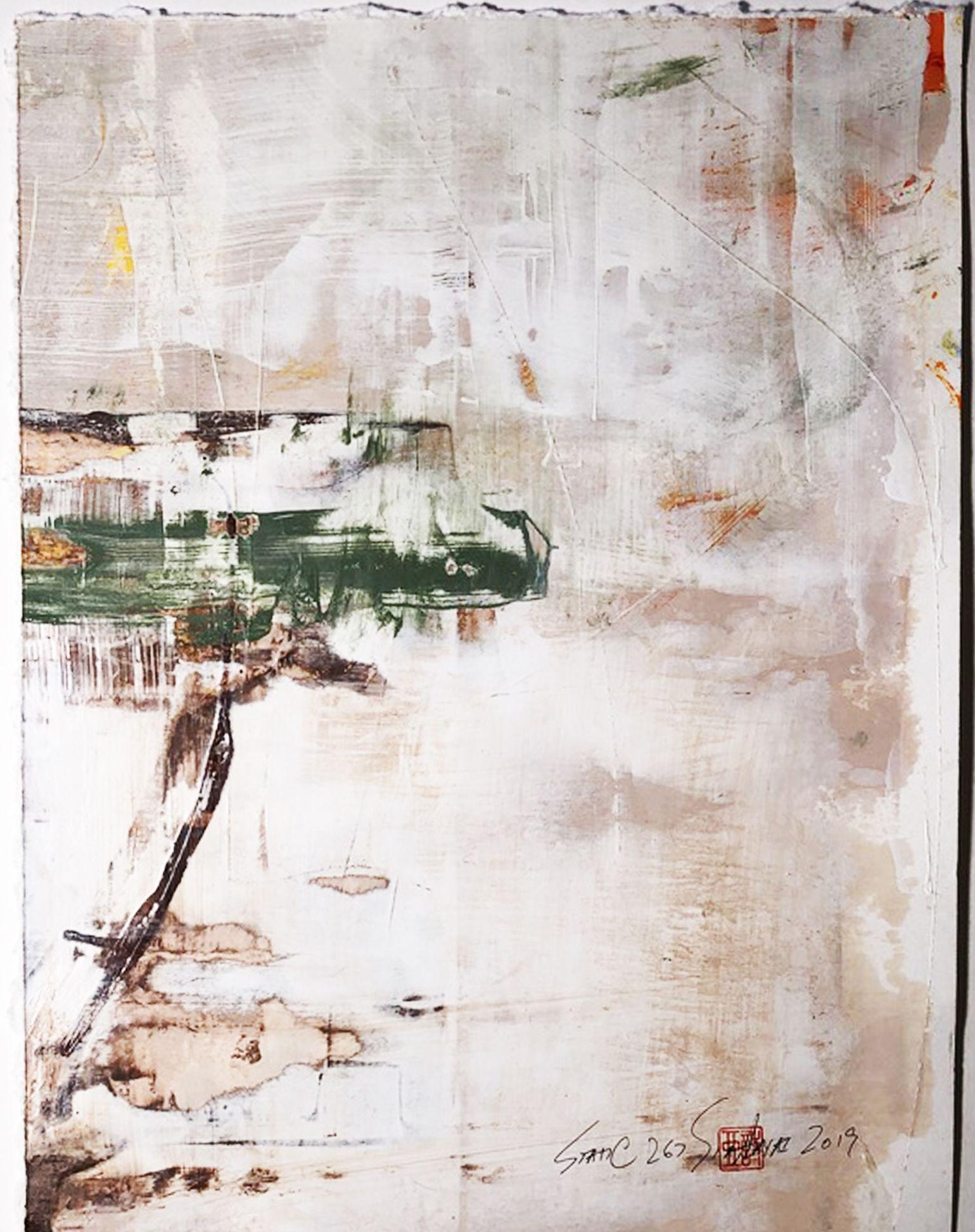 Abstract Painting Sia Aryai - Statique 267  Peinture unique en son genre pour la méditation, peinture, acrylique sur papier