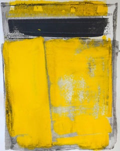 Static 401 framed yellow one of a kind painting, Painting, Acrylic on Paper