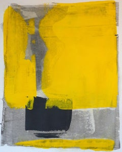 static 402 yellow framed abstract painting, Painting, Acrylic on Paper