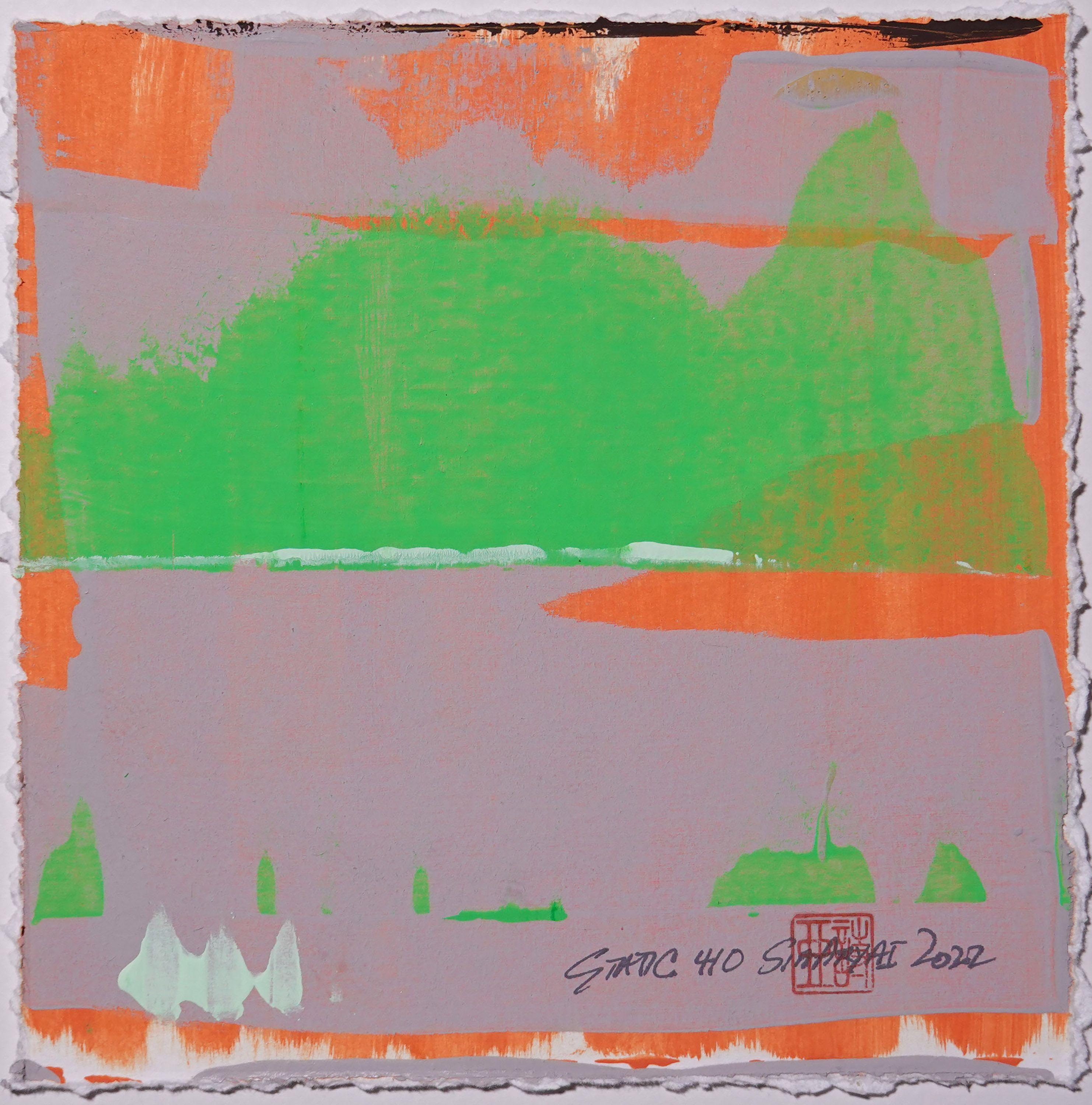 Static 410 abstract framed minimal painting.        Whether you love art or just looking to   decorate your home, this vibrant piece   will create a new ambiance and   impact your daily life.       Painting is 8X8â€ hand-cut acrylic with a twist  