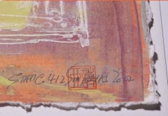 Static 412 abstract framed minimal painting., Painting, Acrylic on Paper