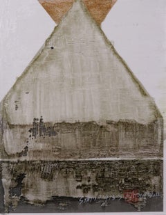 Statico 413  quadro astratto incorniciato unico nel suo genere, Pittura, Acrilico su carta
