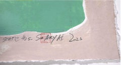 Static 424 Abstract framed brown/green painting, Painting, Acrylic on Paper