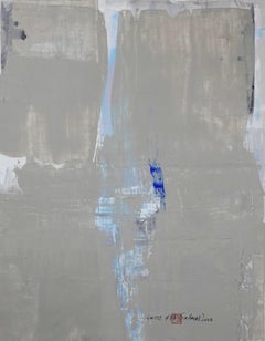 Static 433 Abstract Cobalt blue framed painting, Painting, Acrylic on Paper