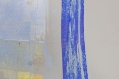 Static 434 Abstract cobalt blue framed painting, Painting, Acrylic on Paper