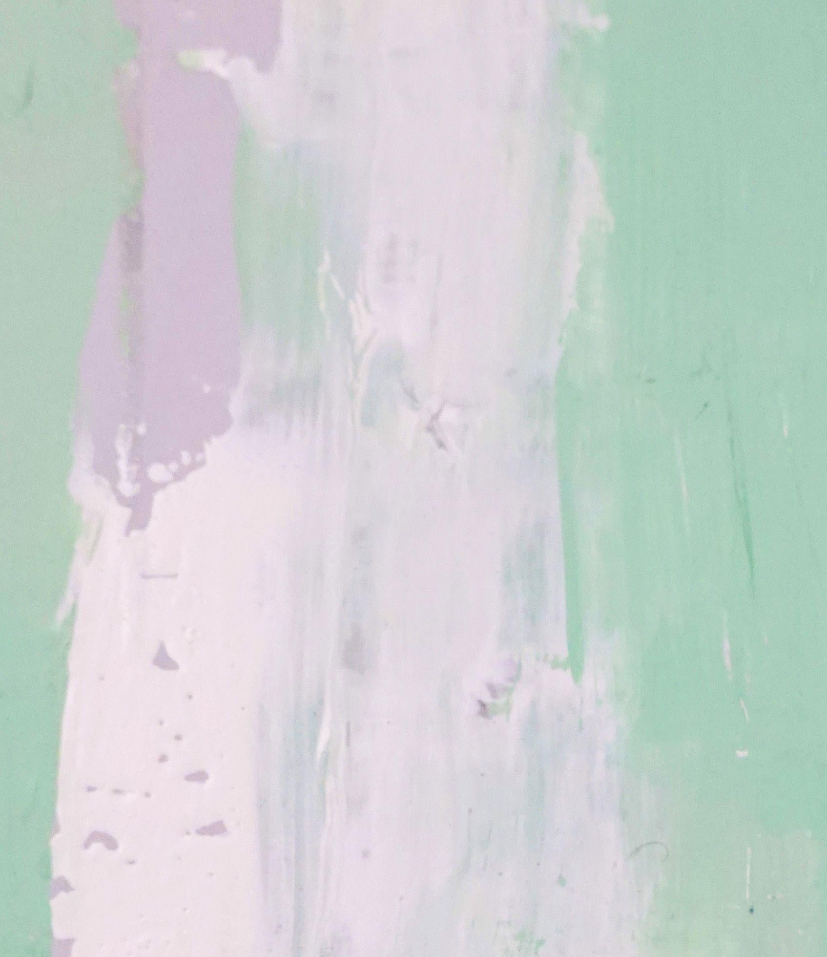 Static 442 Einzigartige hellgrüne gerahmte Kunst, Gemälde, Acryl auf Papier (Zeitgenössisch), Painting, von Sia Aryai