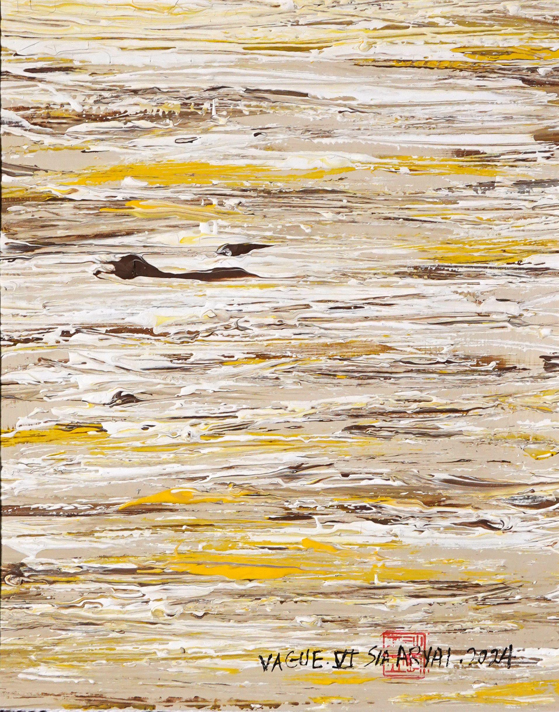 Dynamische Pinselstriche vermitteln ein Gefühl von   tanzen wie die Wellen in der VAGUE-Serie.     Gemälde ist 8X10â€œ