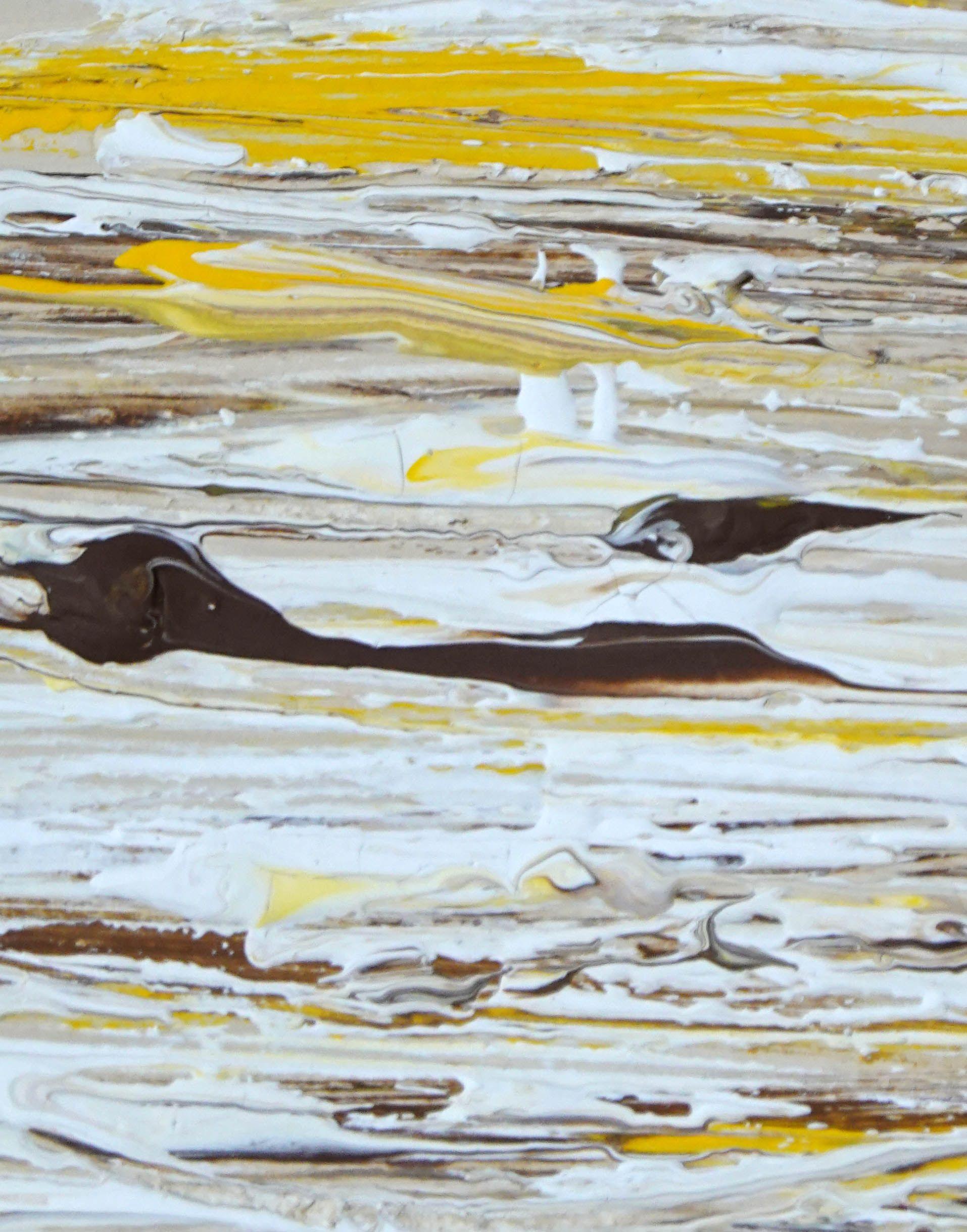 VAGA. VI Cuadro abstracto enmarcado amarillo vibrante, Pintura, Acrílico sobre papel en venta 1