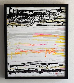 VAGUE. VII Abstract framed vibrant painting, Painting, Acrylic on Canvas