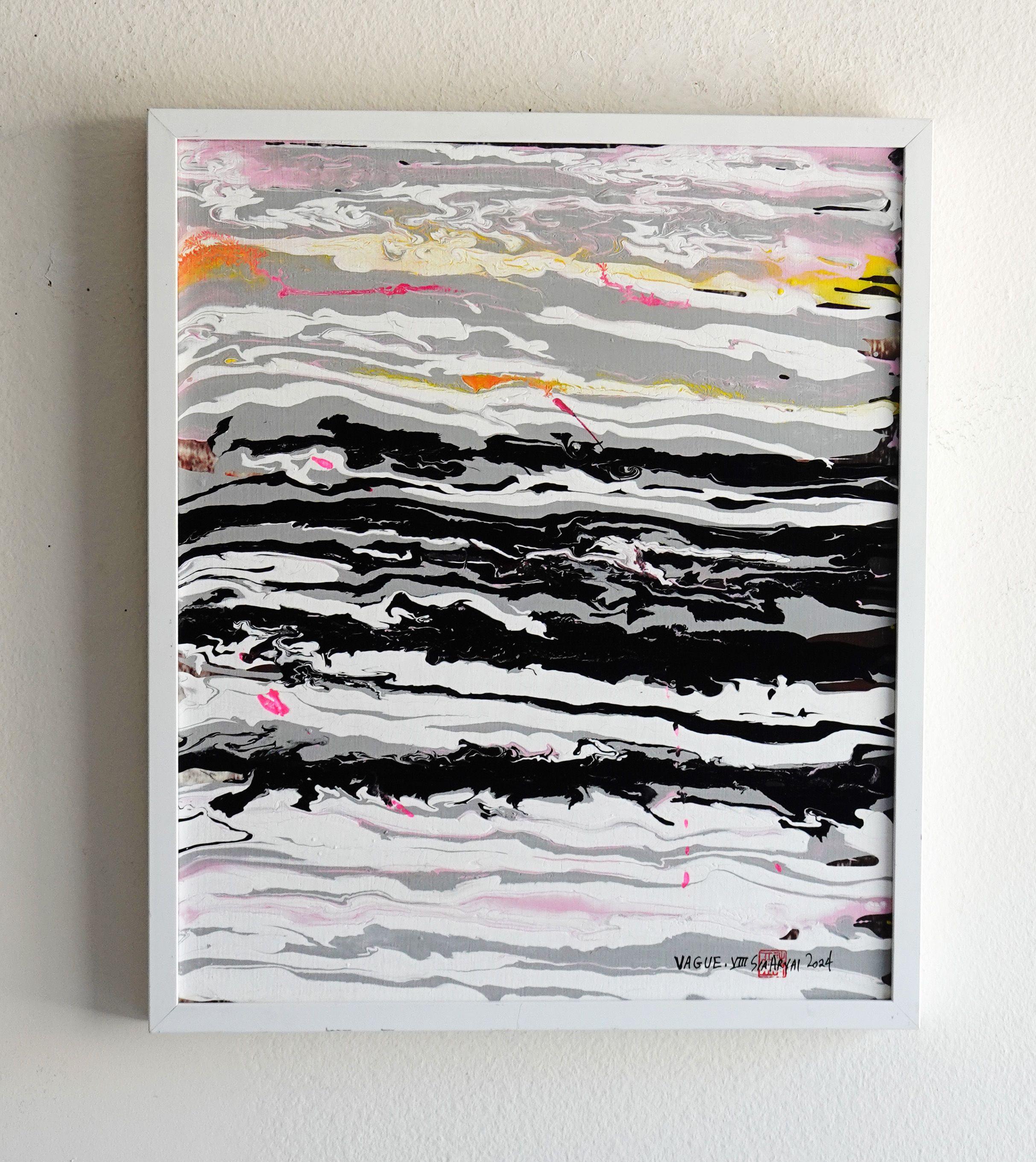 Sfumature sorprendenti di colori vibranti sono contrastate e   completato   dal giallo con un tocco in più in questo unico esemplare.   pittura astratta.   Questo dipinto su tela di alta qualità misura 16X19