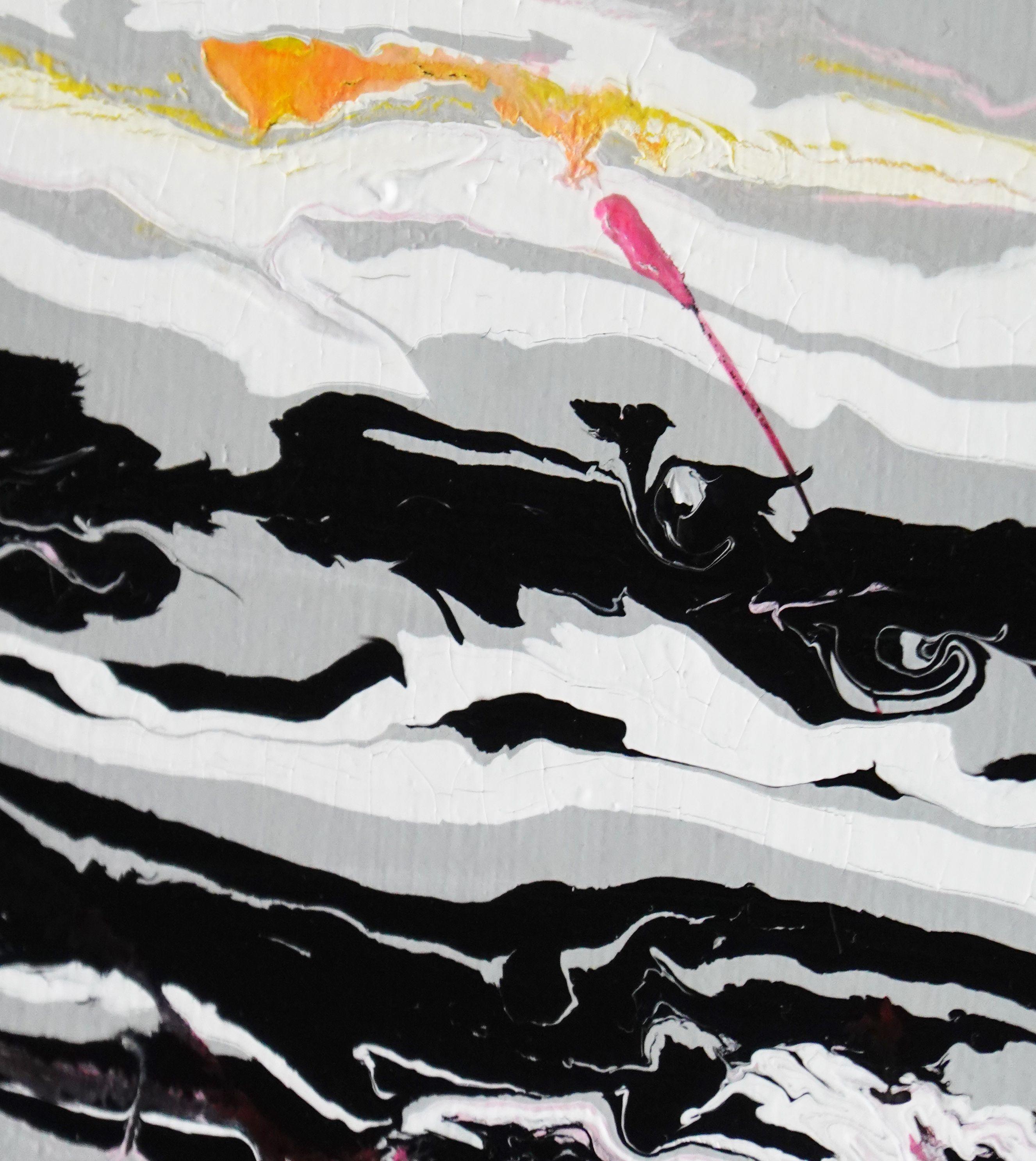 VAGUE. VIII Quadro astratto surreale con cornice bianca, Pittura, Acrilico su tela in vendita 1
