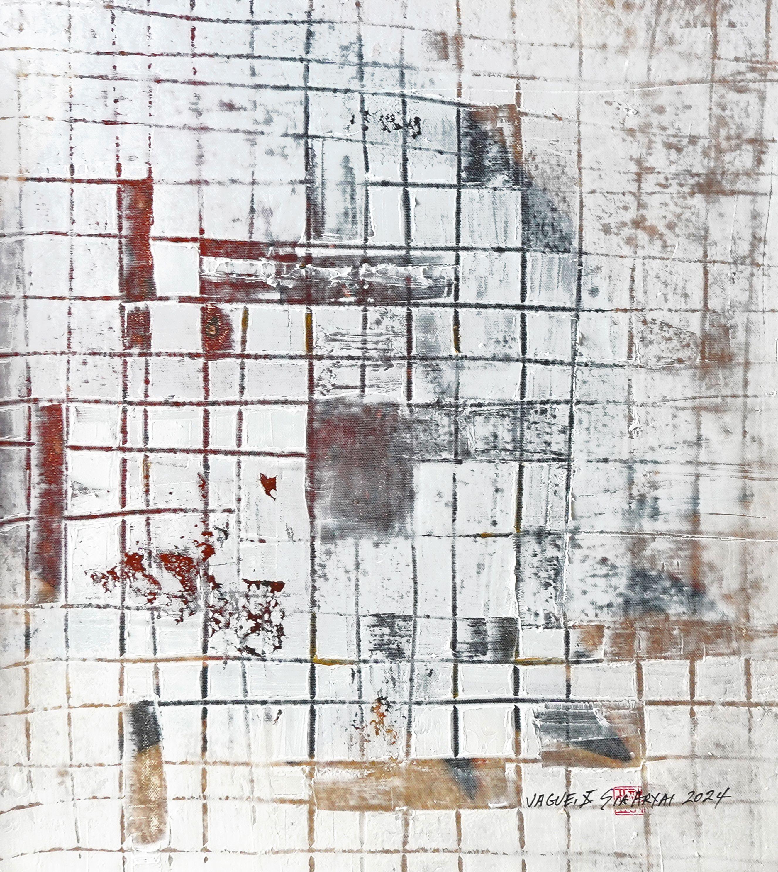 VAUGE. X Pittura astratta con foglia d'oro, Pittura, Acrilico su tela - Painting di Sia Aryai