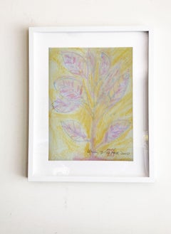 Whisper.IV abstract botanical minimal framed art, Painting, Acrylic on Paper