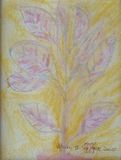 Whisper.IV abstract botanical minimal framed art, Painting, Acrylic on Paper