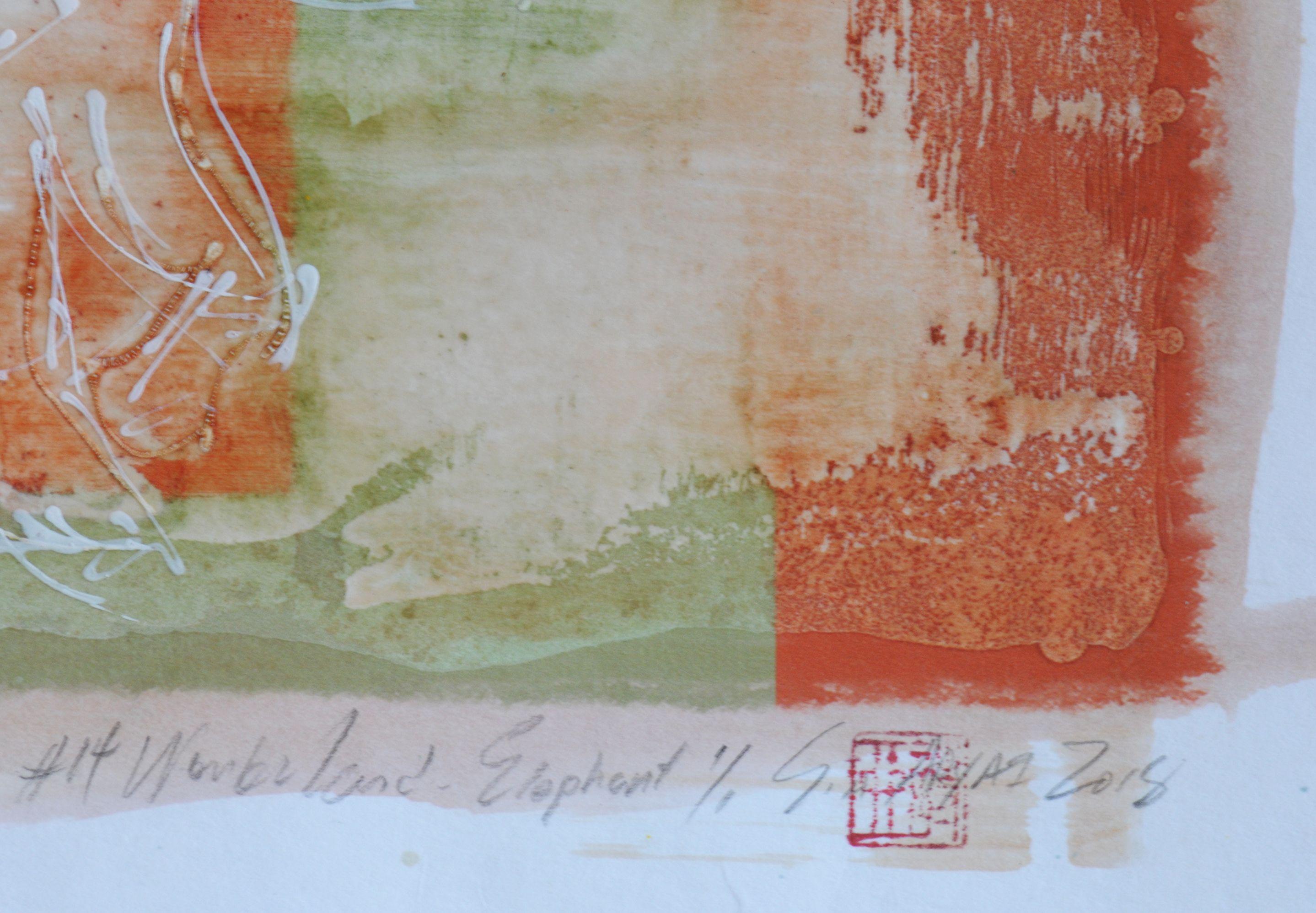 Mondo delle meraviglie #14  Unico nel suo genere, Pittura, Acrilico su carta - Abstract Painting Grigio di Sia Aryai